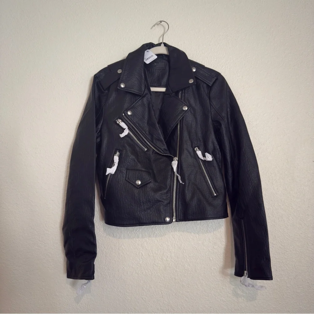 Free people BlankNYC Morning Gram Vegan Leather Moto Jacket - Picture 3 of 11